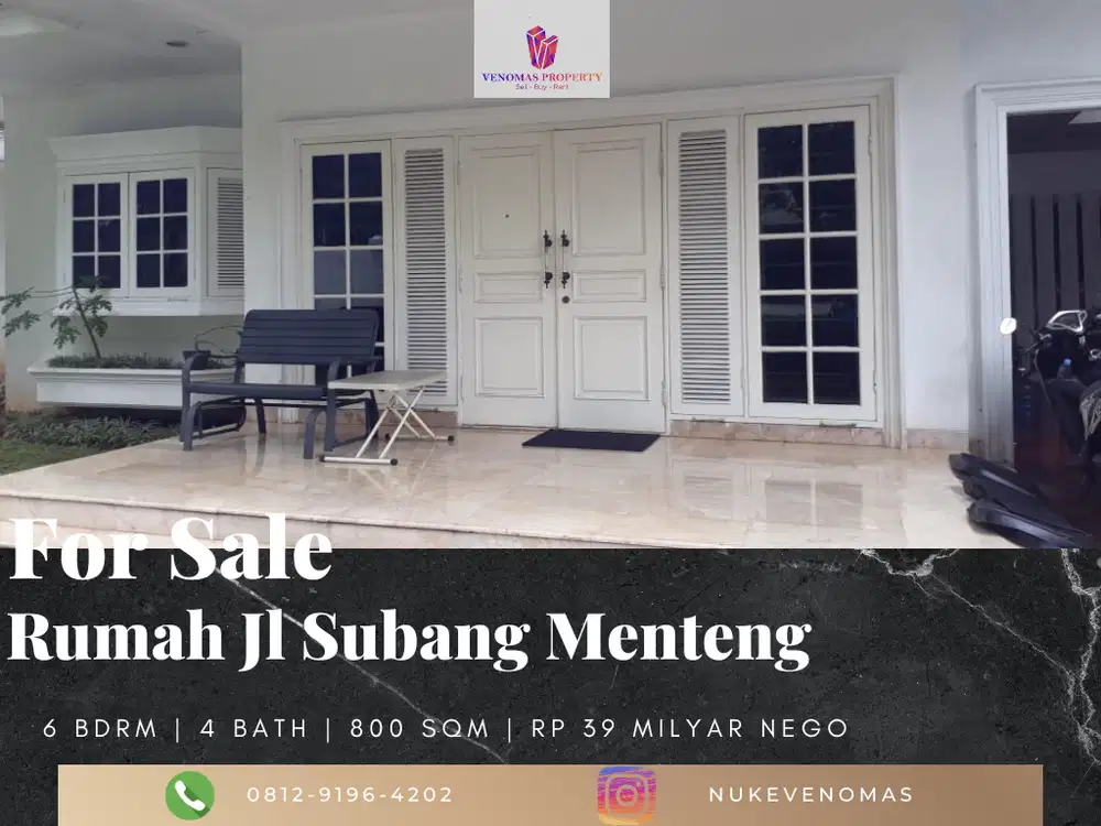 Dijual Rumah Jl Subang Menteng Jakarta Pusat 2 Lantai