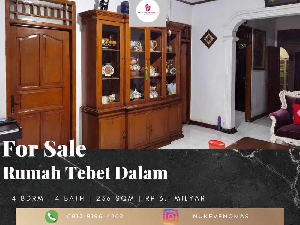 Dijual Rumah Tebet Dalam 4 Kamar Tidur Semi Furnished
