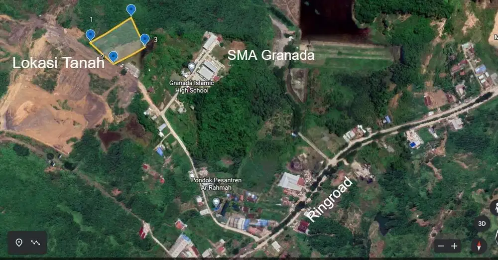 Tanah Murah Dkt Kota, Dekat Aws/ SMA Granada Samarinda. 450rb per m