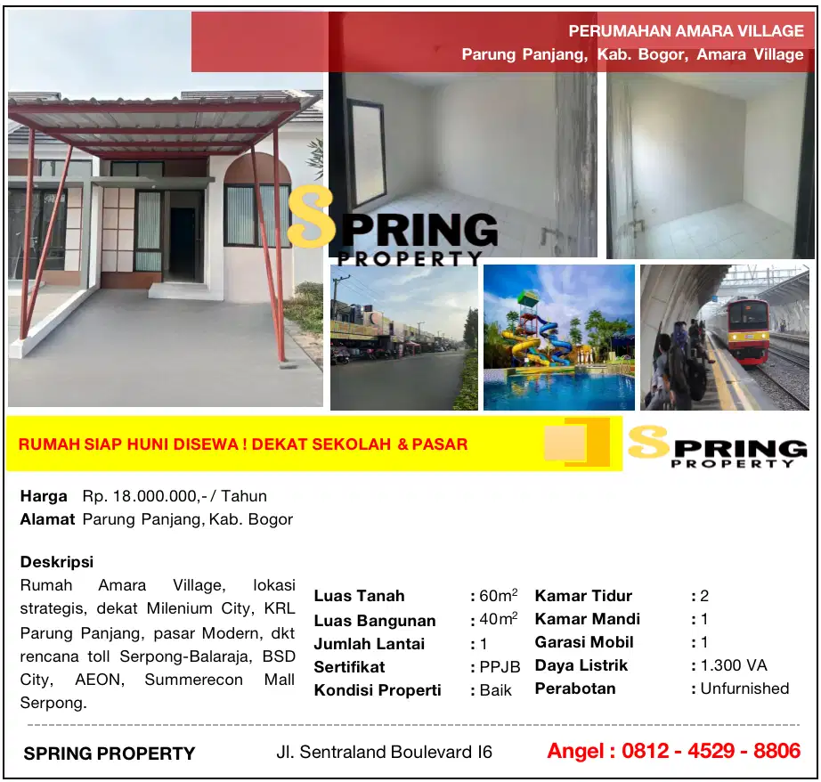 Rumah Murah di Amara Village Dekat Stasiun Parung Panjang Bogor