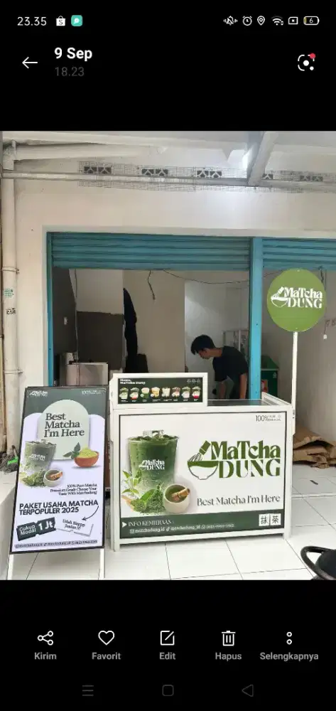 jaga booth minuman penempatan dijalan lele raya Pamulang