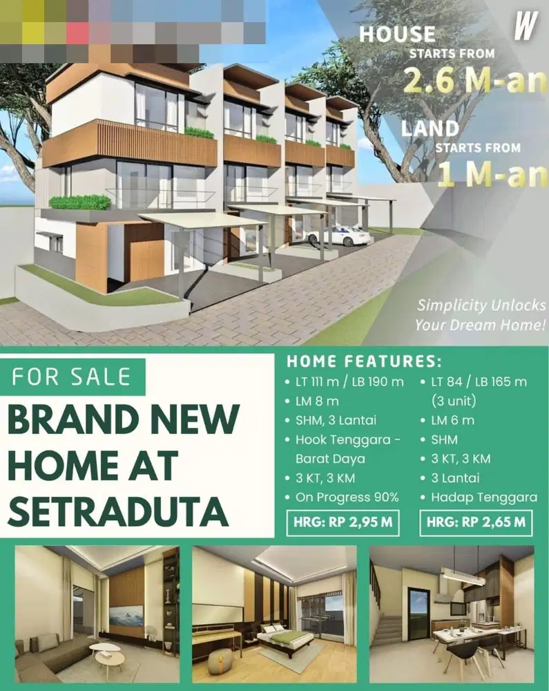 Termurah! Rumah Hook Baru di Setraduta Bandung