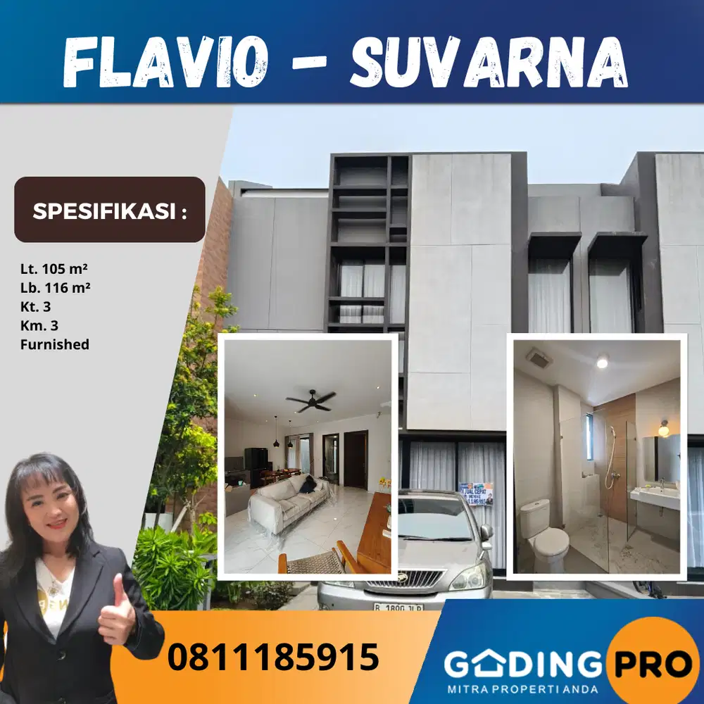 Disewakan Rumah Furnished Cluster Flavio Suvarna Cikupa Tangerang