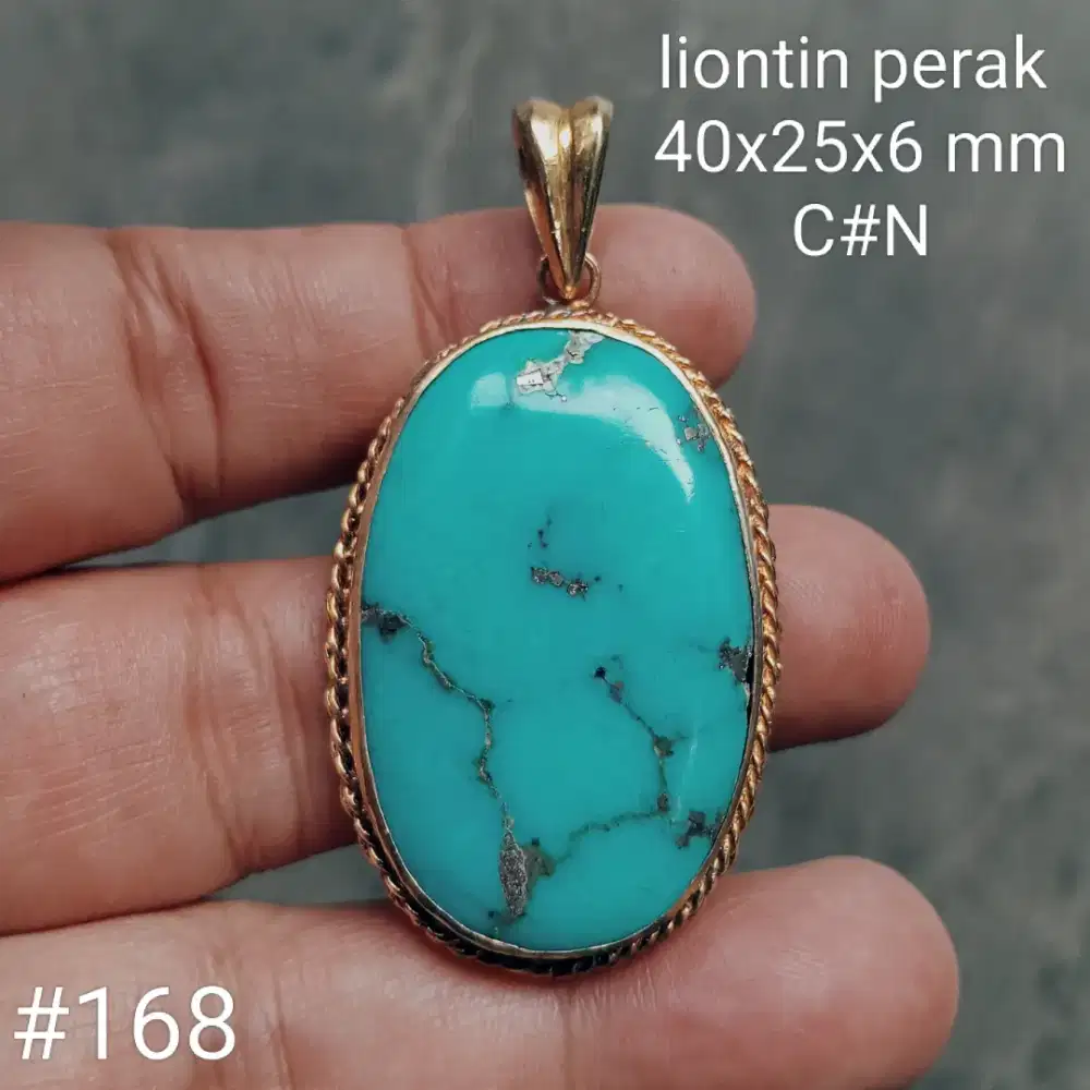 Liontin perak,batu natural tourquise Persia