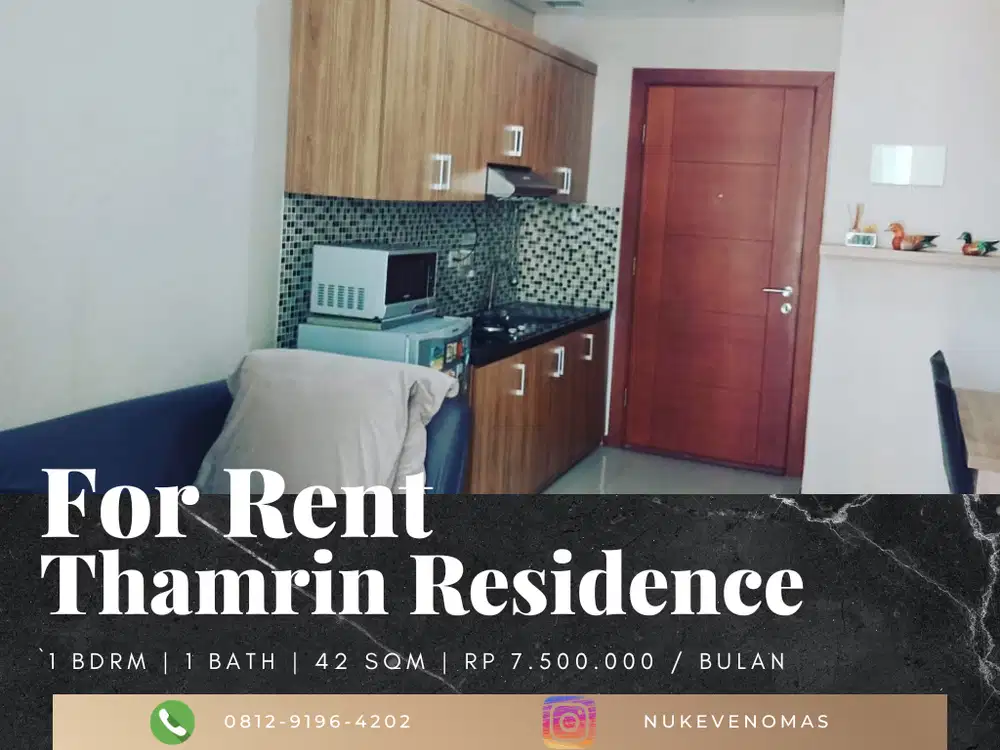Disewakan Apartement Thamrin Residence Type L 1BR Full Furnished
