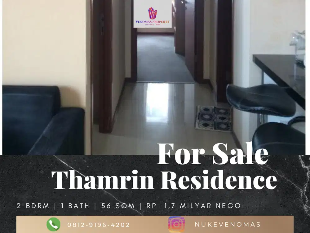 Dijual Apartement Thamrin Residence 2BR Full Furnished Low Floor