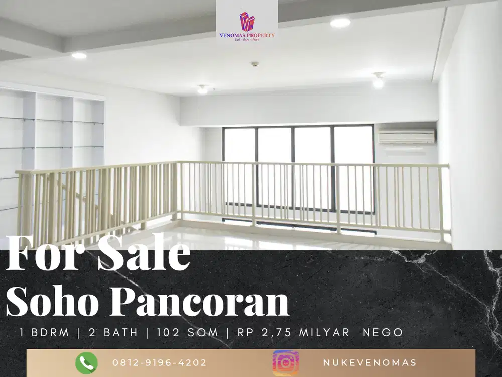 Dijual Apartement Soho Pancoran 1BR Lantai Tinggi Splendor Tower