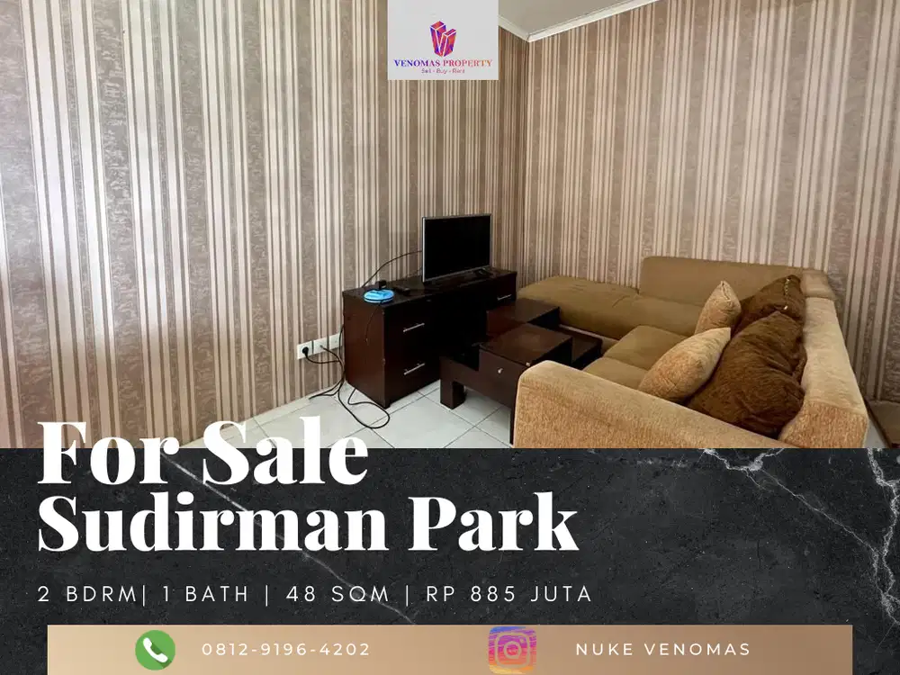 Dijual Apartement Sudirman Park 2 BR Full Furnished View Utara