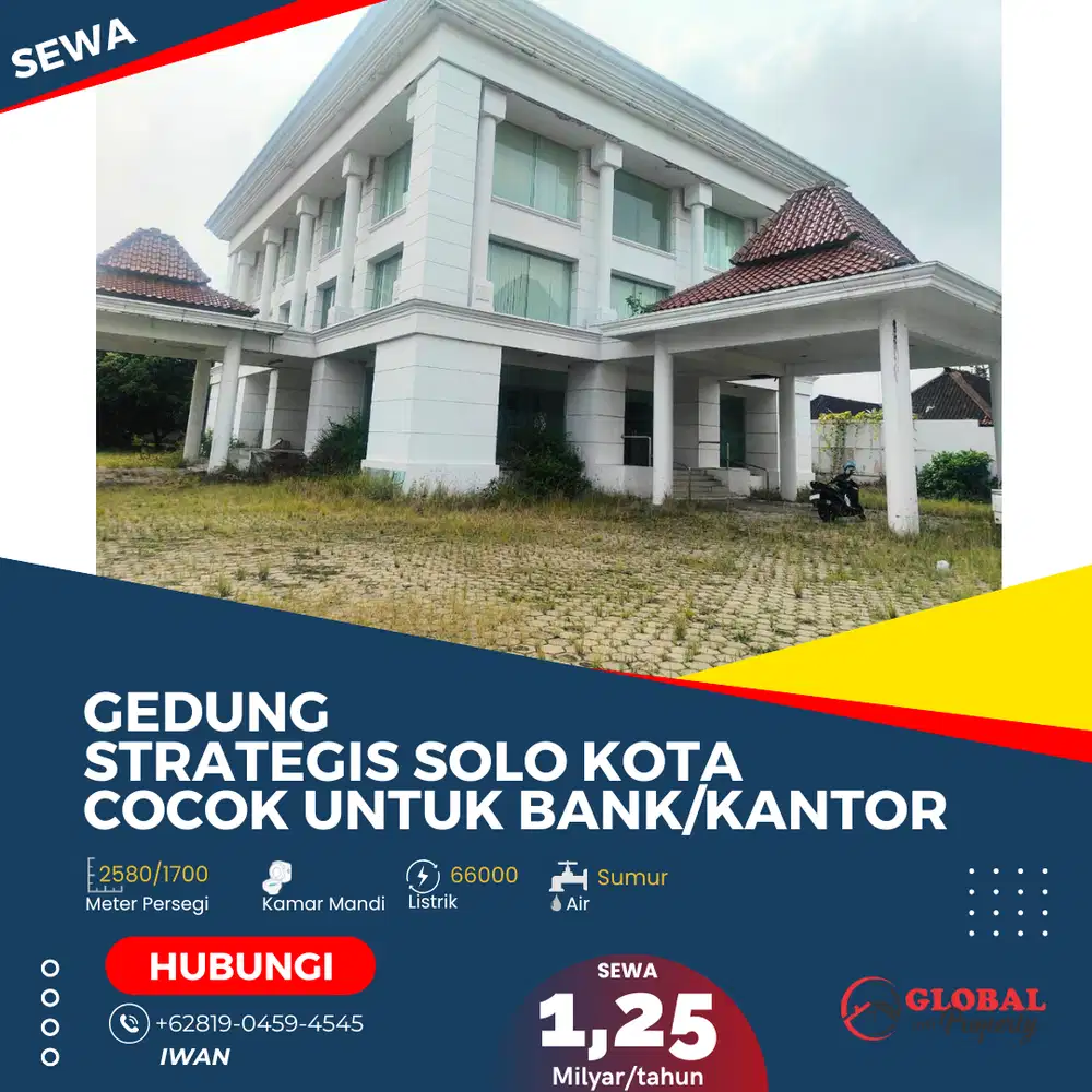 Gedung Strategis Cocok untuk Bank atau Kantor