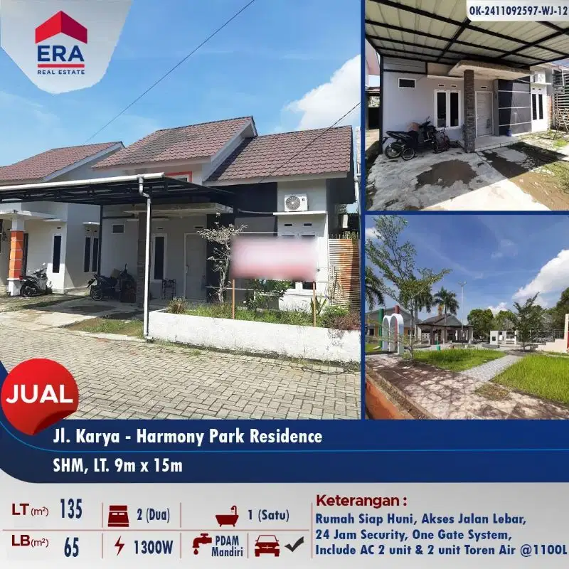 Dijual rumah type 65 siap huni - Komp. Harmony Park Residence
