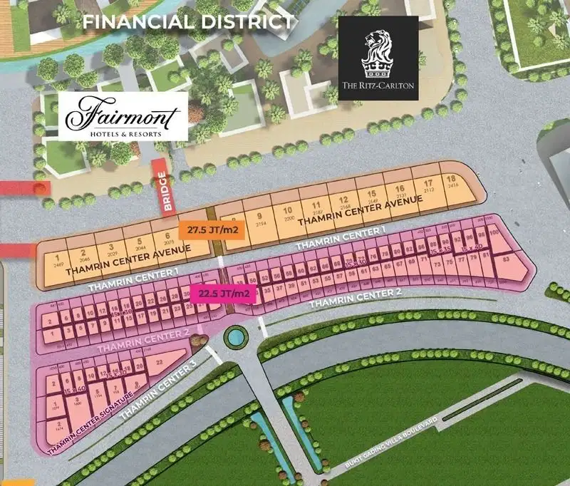 Disewakan Kavling Komersil PIK 2 Thamrin uk 15x30 hrg 30rb/m2