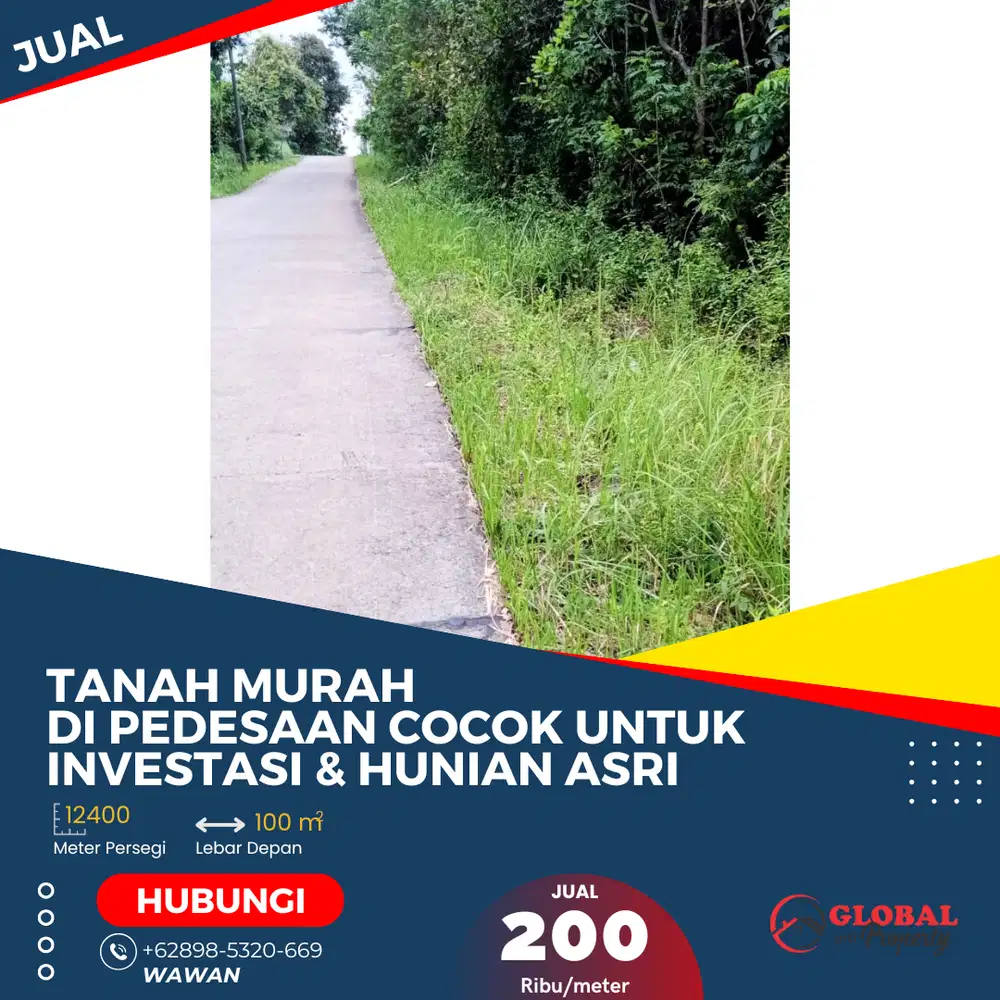 Tanah Kering Murah Pedesaan Cocok Untuk Investasi&Hunian Asri