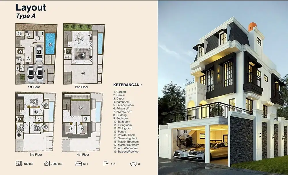 The New Luxury Modern Classic House at Pejaten Barat, Jakarta Selatan