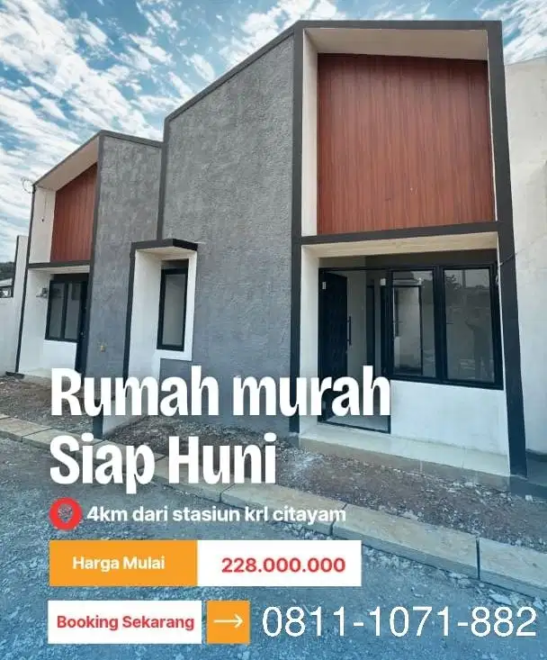 Rumah Murah Siap Huni Dekat Stasiun Citayam Bojonggede Bisa KPR DP 0%