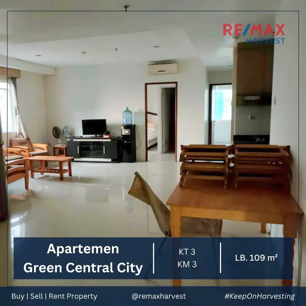 DIJUAL MURAH APARTEMEN GREEN CENTRAL CITY TOWER ADENIUM 3BR JAKBAR