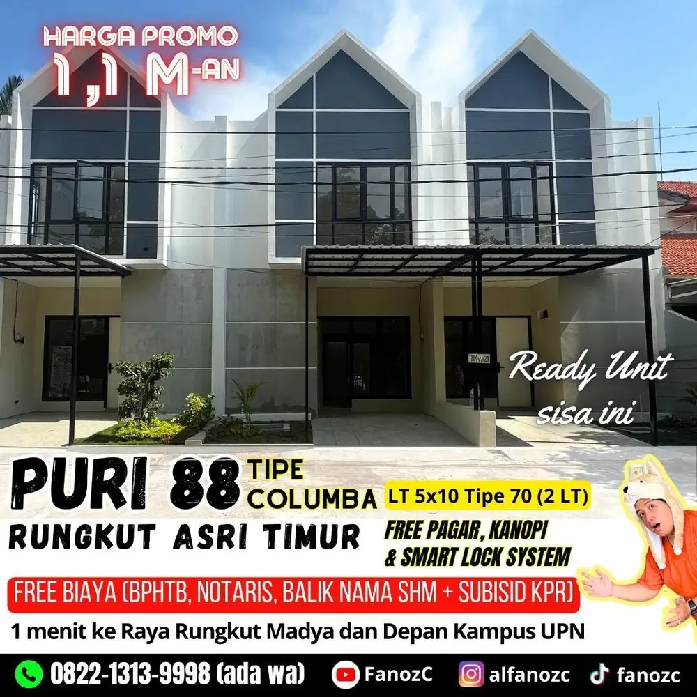 jual rumah surabaya, puri 88 rungkut asri timur, rumah surabaya timur, rumah siap huni