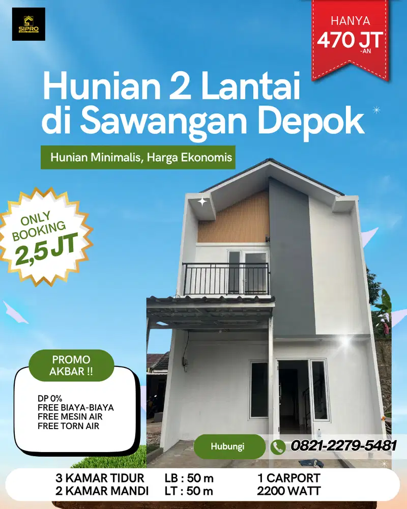 Rumah 2 lantai Depok hanya 470 jutaan