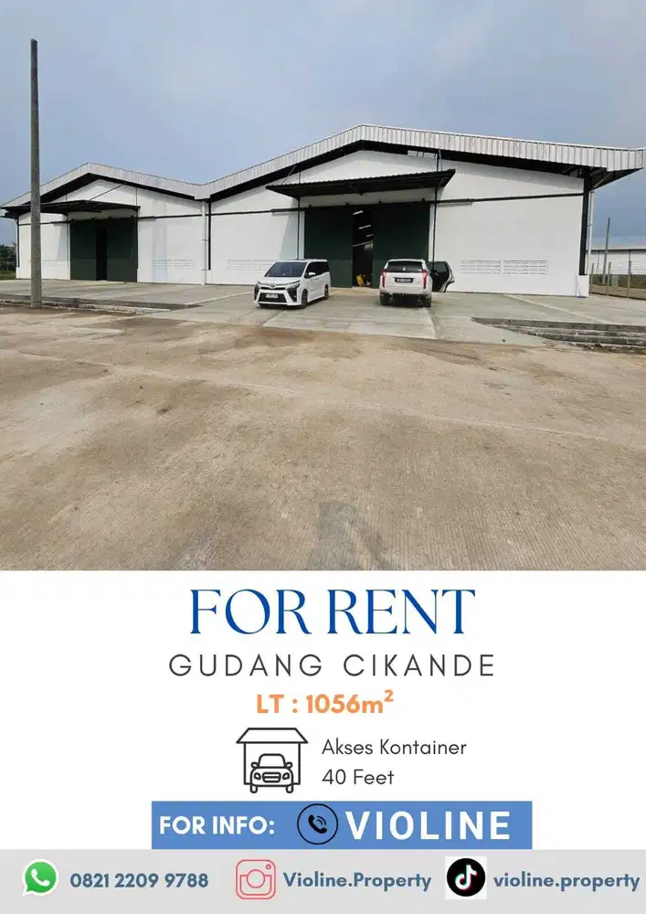 Disewakan Gudang Cikande kawasan Buditeksido rapi siap pakai