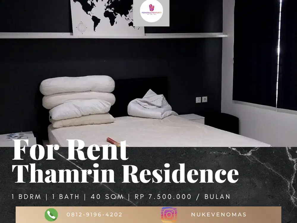Disewakan Apartement Thamrin Residence 1 BR Furnished Bagus