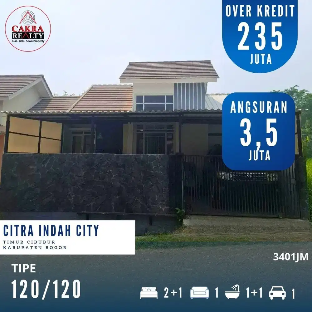 Dijual over credit rumah dicitra indah city siap huni full renovasi