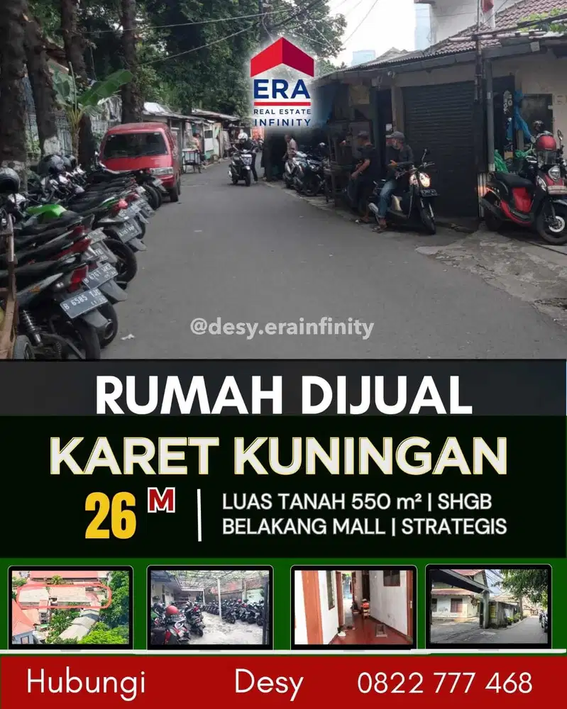 Dijual Cepat Rumah+Lahan Penyewaan Parkir+Kosan di Karet Kuningan