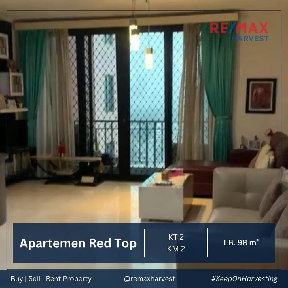 DIJUAL SANGAT MURAH APARTEMEN RED TOP TOWER 1 2BR SEMI FURNISHED