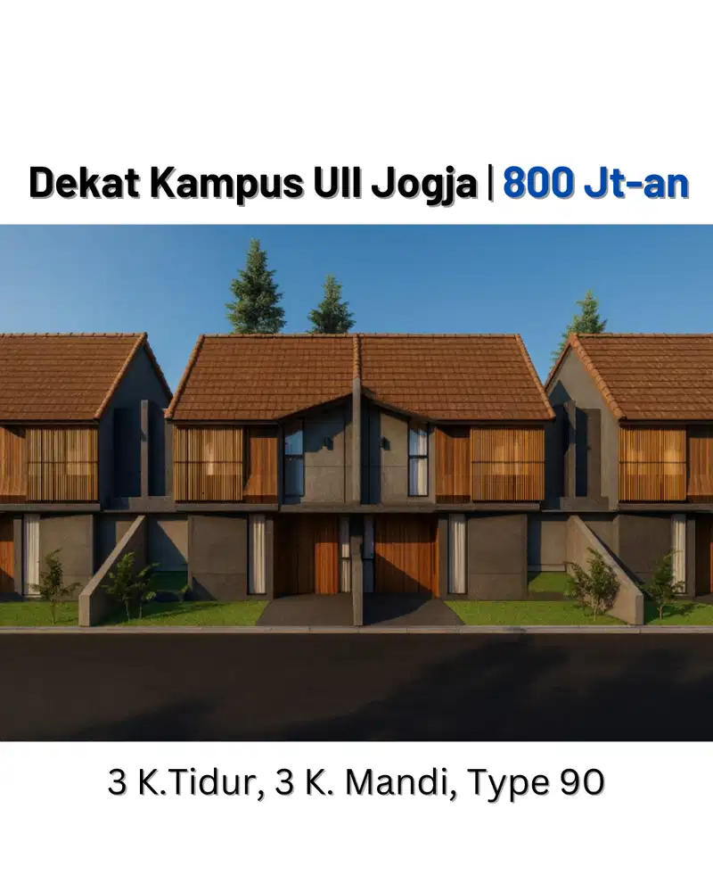 7 Menit ke Kampus UII, Rumah 2 Lantai Jogja,Type 90/101