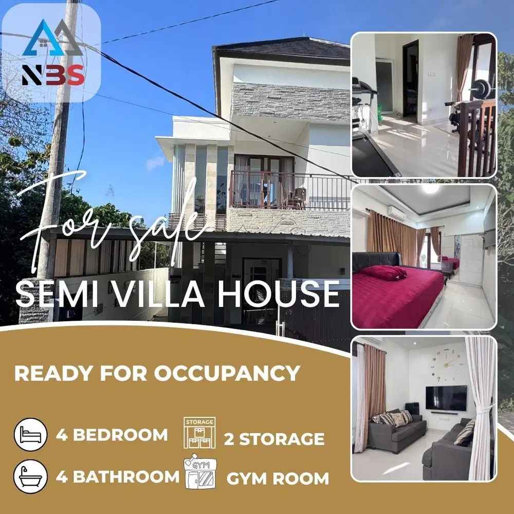 FOR SALE SEMI VILLA HOUSE WITH A BEAUTIFUL POOL JACUZZI AT UNGASAN