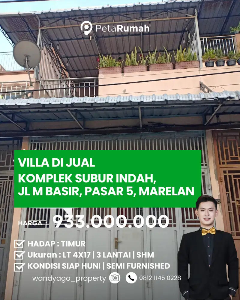 DIJUAL RUMAH KOMP SUBUR INDAH, JL M BASIR, PASAR 5, MARELAN