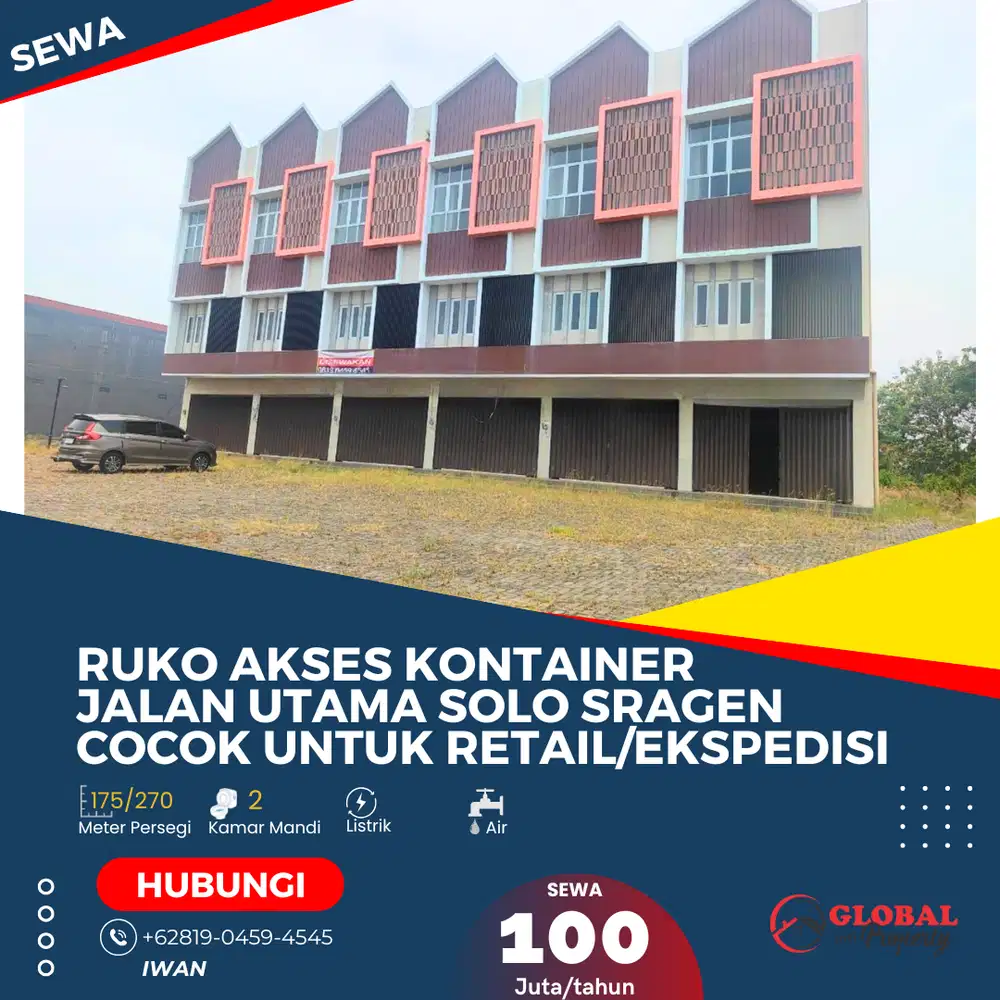 Ruko Sragen Akses Kontainer Kawasan Komersil