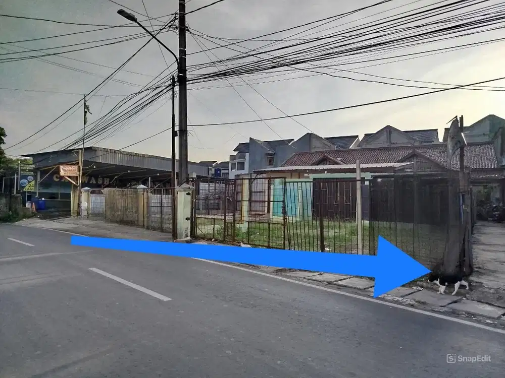 Tanah lebar persegi di pinggir jalan utama pondok aren bintaro