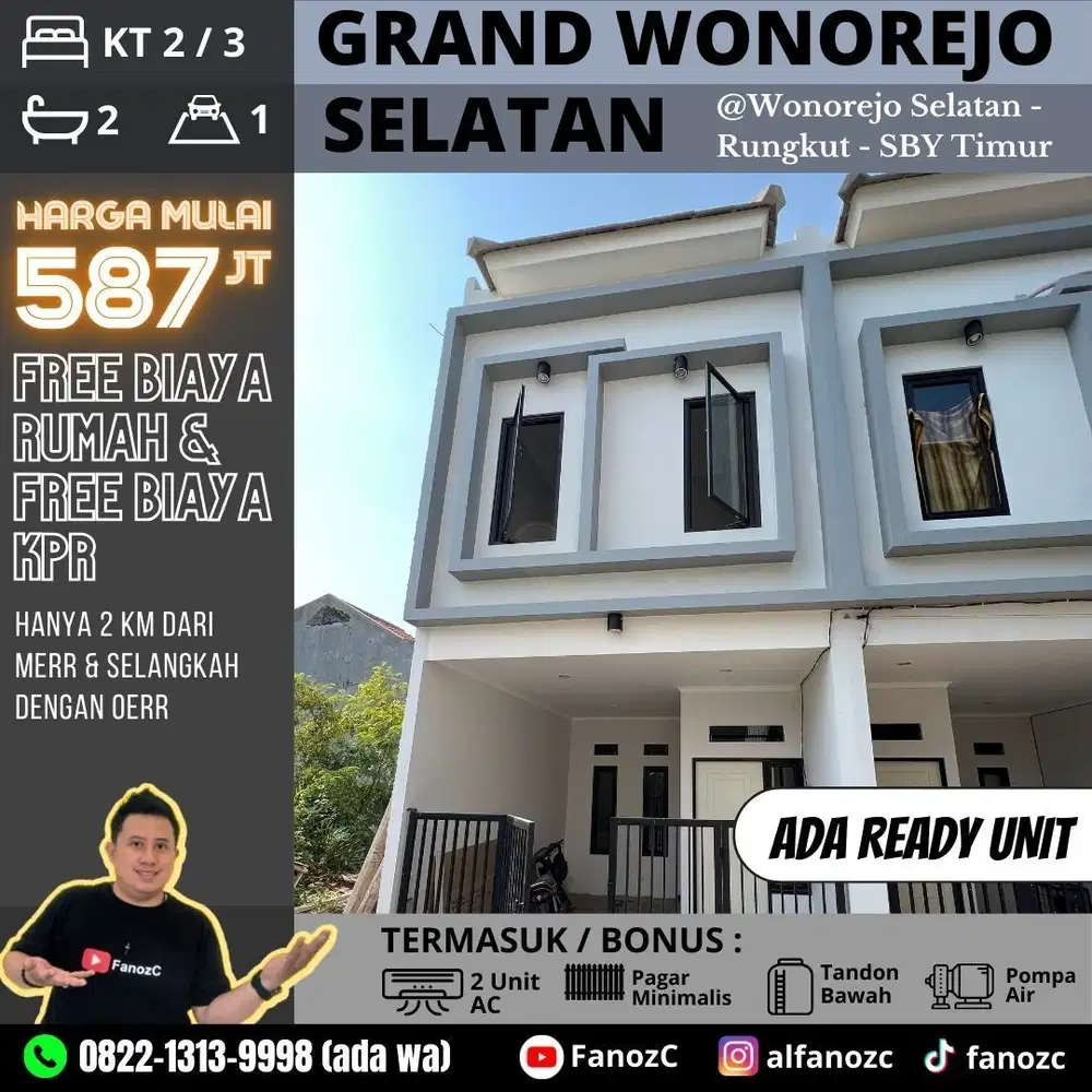 Grand Wonorejo selatan, rumah surabaya baru, rumah minimalis 2 lantai, rumah baru