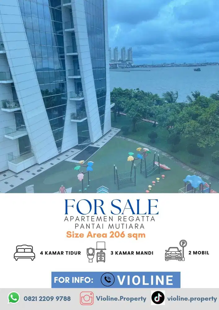 Jual Apartemen Regatta Pantai Mutiara 3bedroom furnish bagus