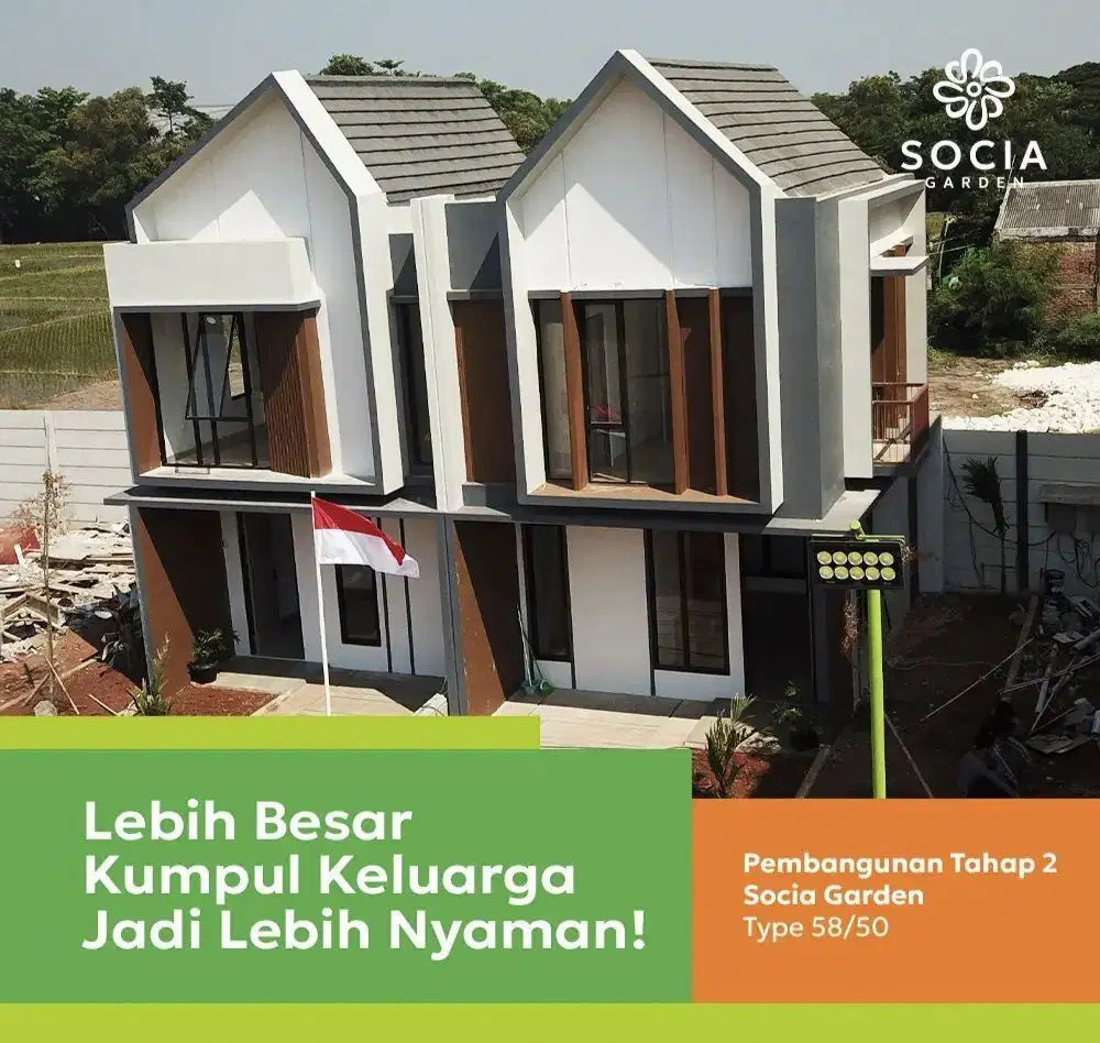 Rumah Mewah 2 Lantai Type Scandinavian Socia Garden