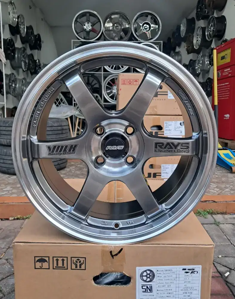 Velg Rays Te37 Ring 16X7 Pcd 4X100 Brio Jazz Mazda2 Swift Baleno Freed