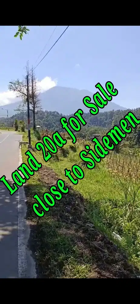 Land 20a for Sale close to Sidemen Traditional Village Bali
