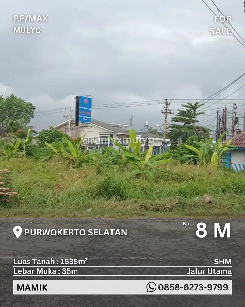 Dijual Tanah Hook 2 Muka, Lokasi Strategis Area Purwokerto