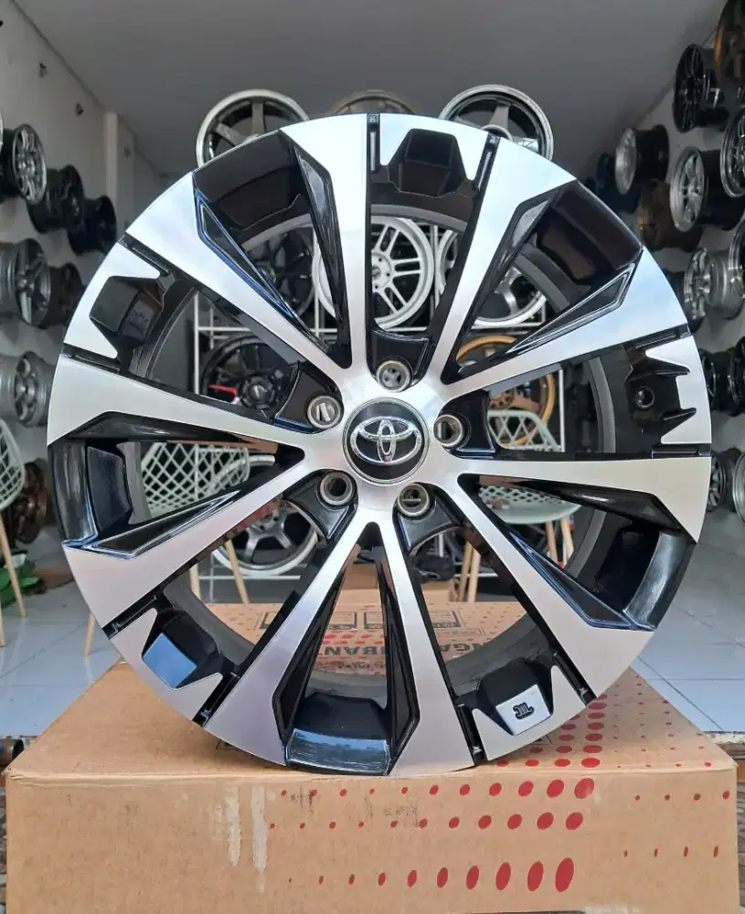Velg Rep Toyota Avanza Veloz Ring 17X6.5 Pcd 5X100 ET42 Hitam Polis
