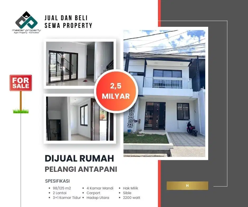 Jual rumah 2 lantai lokasi strategis di Komplek Pelangi Antapani