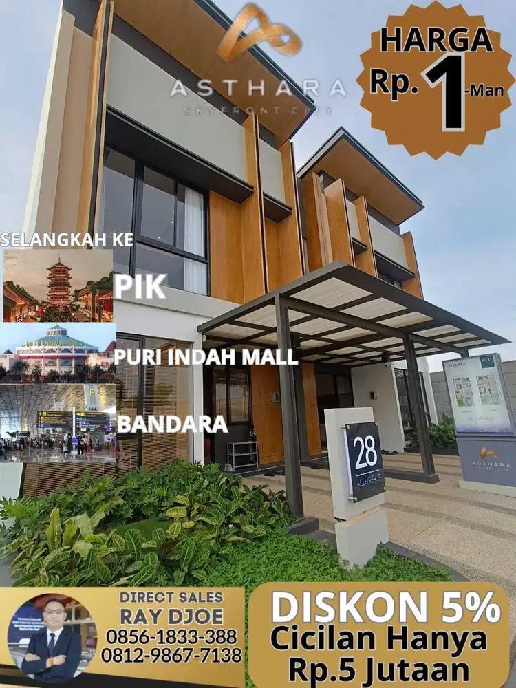Rumah murah 2 lantai Asthara Eksklusif Dekat Bandara Tangerang