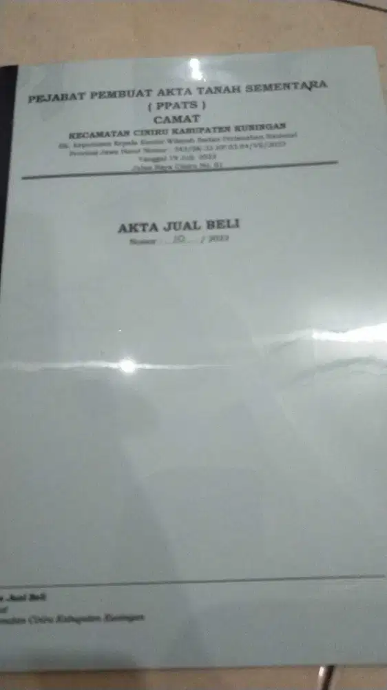 Tanah pinggir jalan dekat tempat latihan motor cros di Ciniru Kuningan