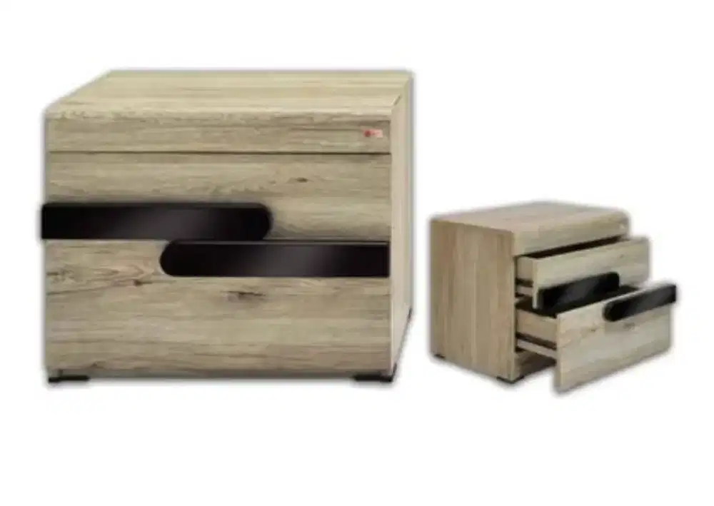 Meja Nakas Activ Palazzo NK 60 Sanremo Oak - Black Glossy