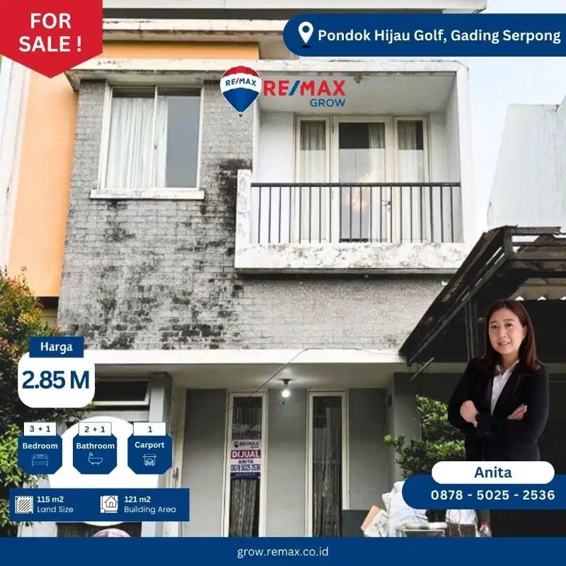 DiJUAL RUMAH Hunian Asri di Pondok Hijau Golf GADING SERPONG