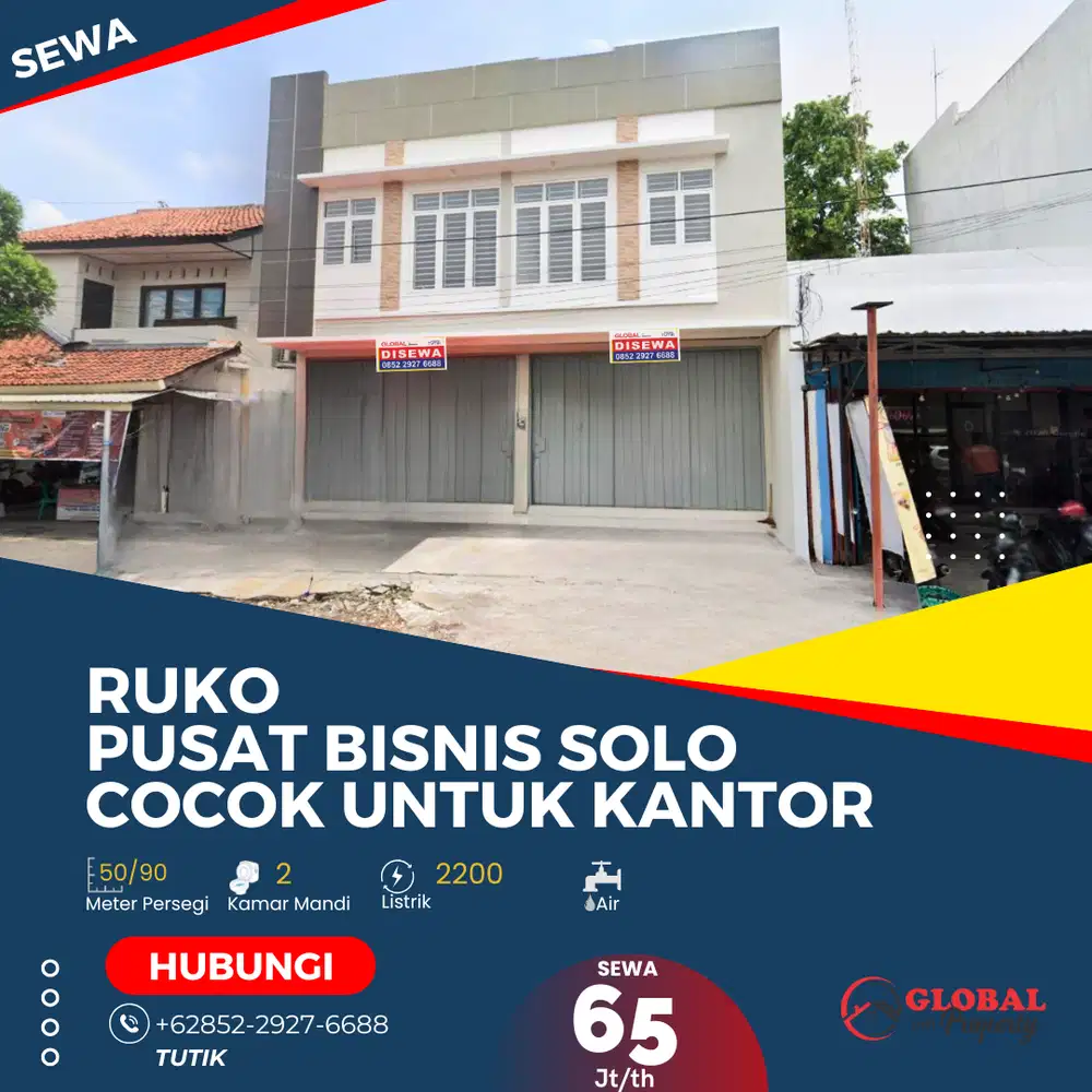 Ruko Pusat Bisnis Area Jebres Cocok Untuk Kantor