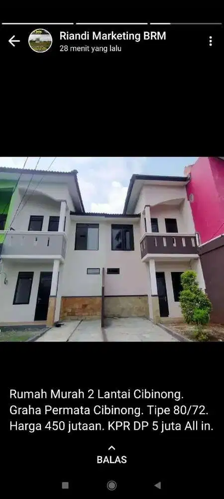 Di Jual DP 10 juta Sudah Dapat Rumah Siap Huni Lokasi di  Cibinong