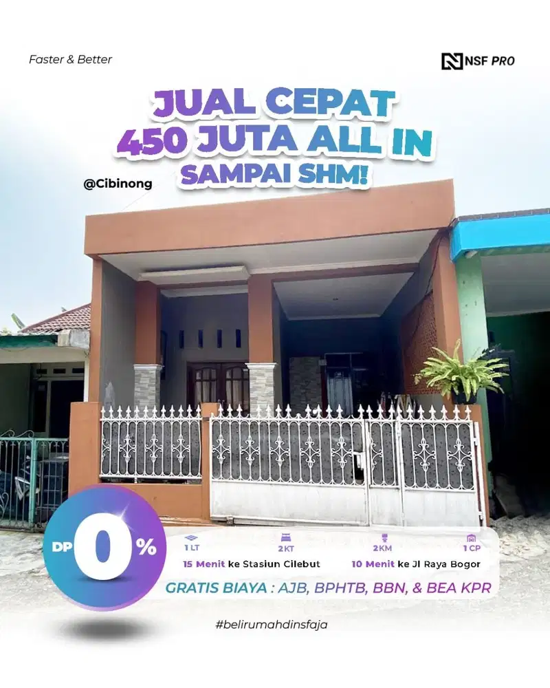 RUMAH 1 LANTAI SIAP HUNI DI BOGOR ASRI CIBINONG