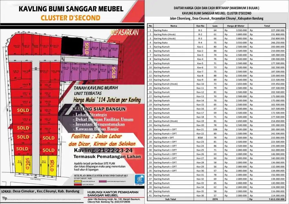 Tanah Kavling Murah Bisa Cicil, Strategis Dekat UPI Cibiru &amp; Borma