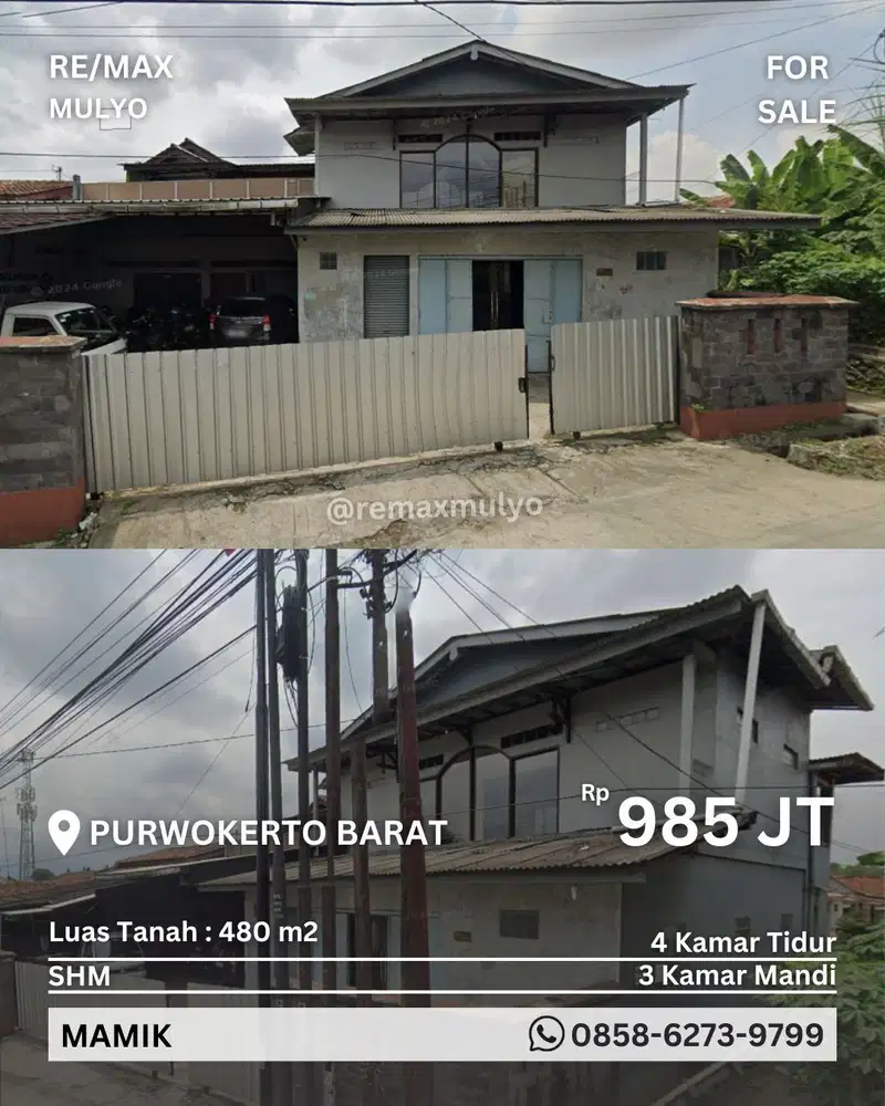 Dijual Rumah Luas Siap Huni Area Purwokerto Barat