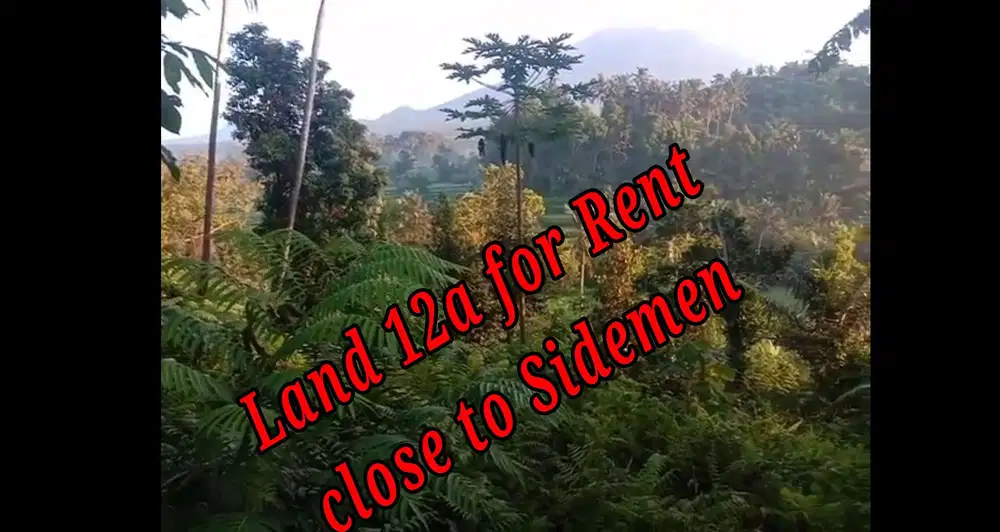 Land 12a for Rent close to Sidemen Traditional Village Bali