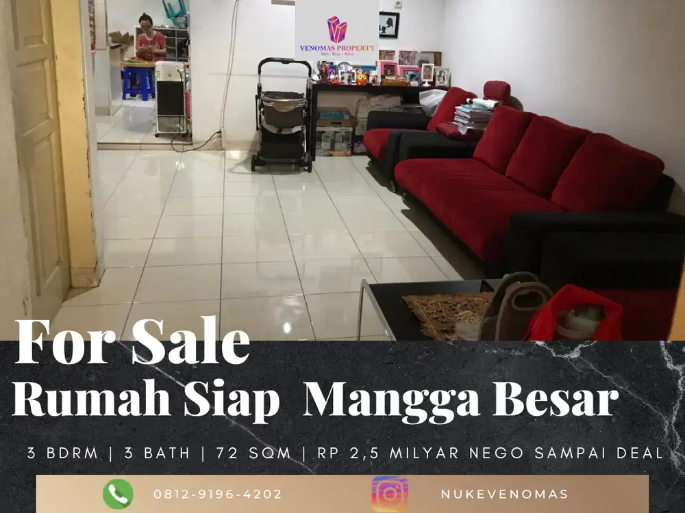 Dijual Rumah Siap Huni di Mangga Besar 2 Lantai Semi Furnished